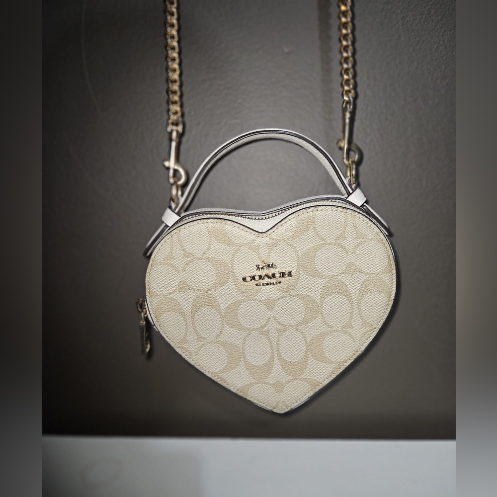 Coach Cream Heart-Shaped Women's Bag